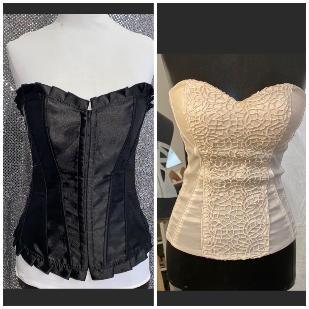 Set of two bustier tops strapless tops